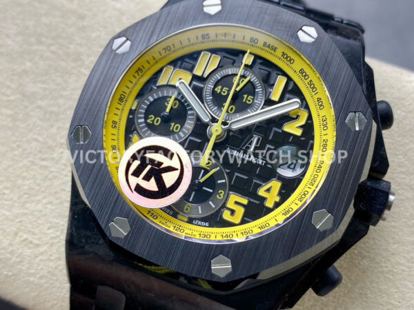 TK Factory Audemars Piguet Royal Oak Offshore Chron (7) TK Factory Audemars Piguet Royal Oak Offshore Chronograph 26176FO.OO.D101CR.02 42mm Carbon Fiber Leather Strap Arabic Numerals Black Dial