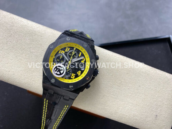 TK Factory Audemars Piguet Royal Oak Offshore Chronog (1) TK Factory Audemars Piguet Royal Oak Offshore Chronograph 26176FO.OO.D101CR.02 42mm Carbon Fiber Leather Strap Arabic Numerals Black Dial