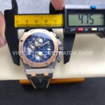 TK Factory Audemars Piguet Royal Oak Offshore Chronograph 26471SR.OO.D101CR.01 42mm Steel Leather Strap Arabic Numerals Blue Dial