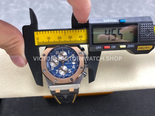 TK Factory Audemars Piguet Royal Oak Offshore Chronograph 26471SR.OO.D101CR.01 42mm Steel Leather Strap Arabic Numerals Blue Dial