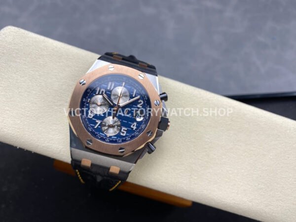 TK Factory Audemars Piguet Royal Oak Offshore Chronograph 26471SR.OO.D101CR.01 42mm Steel Leather Strap Arabic Numerals Blue Dial
