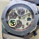TK Factory Audemars Piguet Royal Oak Offshore Chronogr TK Factory Audemars Piguet Royal Oak Offshore Chronograph 26470ST.OO.A801CR.01 42mm Steel Leather Strap Arabic Numerals Champagne Dial