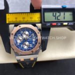 TK Factory Audemars Piguet Royal Oak Offshore Chronograph 26471SR.OO.D101CR.01 42mm Steel Leather Strap Arabic Numerals Blue Dial