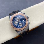 TK Factory Audemars Piguet Royal Oak Offshore Chronograph 26471SR.OO.D101CR.01 42mm Steel Leather Strap Arabic Numerals Blue Dial