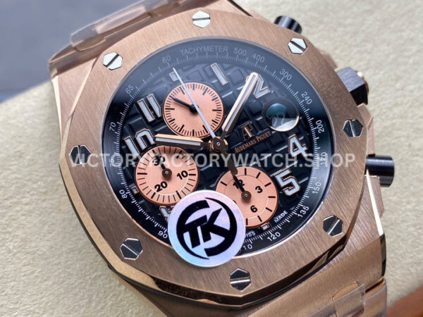 TK Factory Audemars Piguet Royal Oak Offshore Chronograph 26470 (6) TK Factory Audemars Piguet Royal Oak Offshore Chronograph 26470OR.OO.1000OR.03 42mm Full Rose Gold Arabic Numerals Black Dial