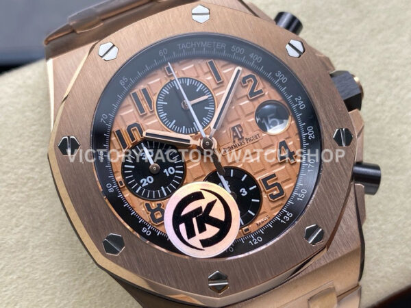 TK Factory Audemars Piguet Royal Oak Offshore Chronograph 26470O (6) TK Factory Audemars Piguet Royal Oak Offshore Chronograph 26470OR.OO.1000OR.01 44mm Full Rose Gold Arabic Numerals Gold Dial
