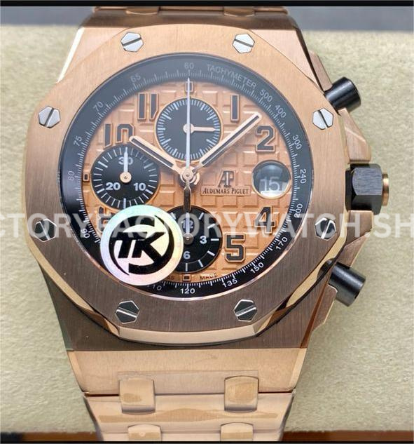 TK Factory Audemars Piguet Royal Oak Offshore Chronograph 26470O (7) AP 26470OR gold dial arabic