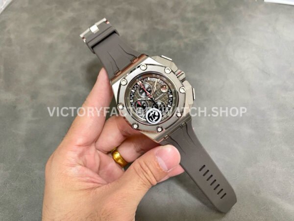 TK Factory Audemars Piguet Royal Oak Offshore Chronograph 26568IMOOA (9) TK Factory Audemars Piguet Royal Oak Offshore Chronograph 26568IM.OO.A004CA.01 44mm Titanium Grey Rubber Strap Grey Dial