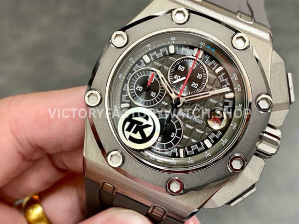 TK Factory Audemars Piguet Royal Oak Offshore Chronograph 26568IMOOA00 (1) TK Factory Audemars Piguet Royal Oak Offshore Chronograph 26568IM.OO.A004CA.01 44mm Titanium Grey Rubber Strap Grey Dial