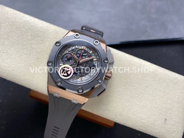 TK Factory Audemars Piguet Royal Oak Offshore Chronograph 26568OMOOA004C (6) TK Factory Audemars Piguet Royal Oak Offshore Chronograph 26568OM.OO.A004CA.01 44mm Rose Gold Rubber Strap Grey Dial