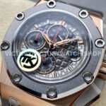 TK Factory Audemars Piguet Royal Oak Offshore Chronograph 26568OMOOA004C (8) TK Factory Audemars Piguet Royal Oak Offshore Chronograph 26568OM.OO.A004CA.01 44mm Rose Gold Rubber Strap Grey Dial