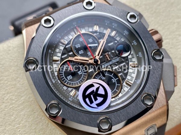 TK Factory Audemars Piguet Royal Oak Offshore Chronograph 26568OMOOA004C (9) TK Factory Audemars Piguet Royal Oak Offshore Chronograph 26568OM.OO.A004CA.01 44mm Rose Gold Rubber Strap Grey Dial