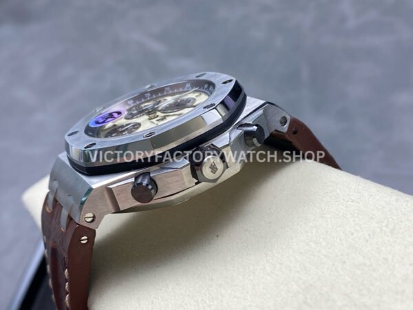 TK52AF~1 TK Factory Audemars Piguet Royal Oak Offshore Chronograph 26470ST.OO.A801CR.01 42mm Steel Leather Strap Arabic Numerals Champagne Dial
