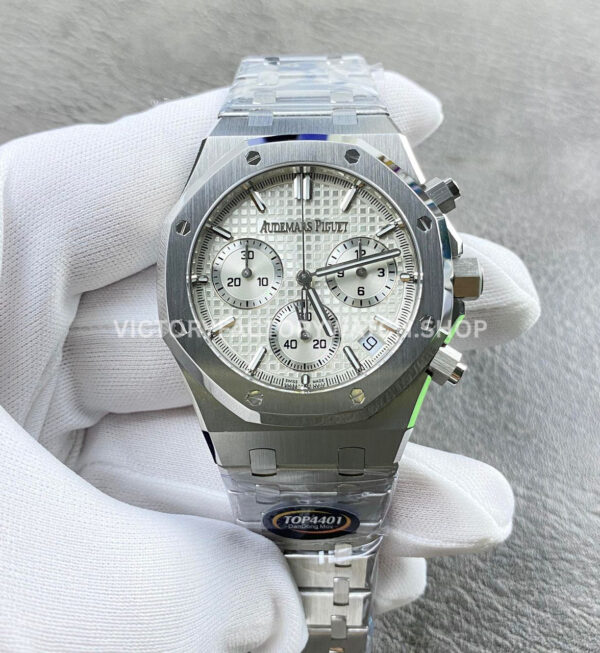 TOP Factory Audemars Piguet Royal Oak Chronograph 26240ST.OO.1320ST.03 41mm Full Steel Silver Dial (7) TOP 26240ST silver dial AP chronograph 41mm