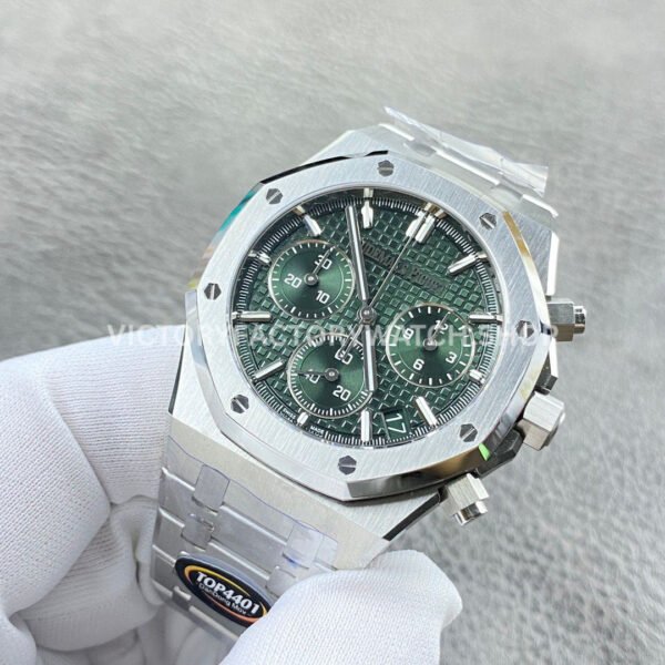 TOP Factory Audemars Piguet Royal Oak Chronograph 26240ST.OO.1320ST.08 41mm Full Steel Green Dial