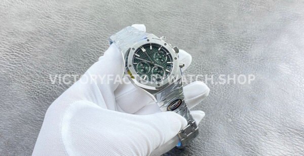 TOP Factory Audemars Piguet Royal Oak Chronograph 26240ST.OO.1320ST.08 41mm Full Steel Green Dial