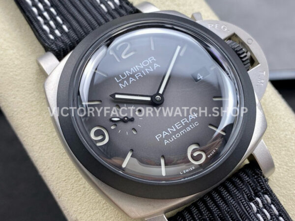 TTF Factory Panerai Luminor Luminor Marina 1950 3 Days PAM01122 Titanium Textile Strap Arabi (5) TTF Factory Panerai Luminor Marina 1950 3 Days PAM01122 44mm Titanium Textile Strap Arabic Numerals Black Dial