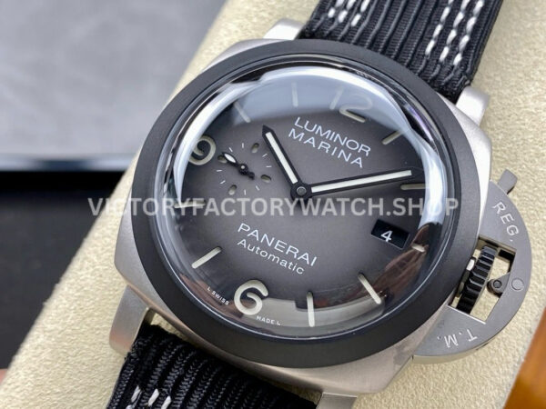 TTF Factory Panerai Luminor Luminor Marina 1950 3 Days PAM01122 Titanium Textile Strap Arabi (8) TTF Factory Panerai Luminor Marina 1950 3 Days PAM01122 44mm Titanium Textile Strap Arabic Numerals Black Dial