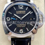 TTF Factory Panerai Luminor Marina 1950 3 Days Automatic PAM 01312 Steel Leather Strap Arabi (4) TTF PAM01312 Panerai Luminor Marina black dial 44mm