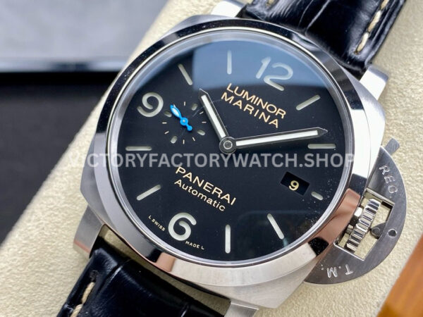 TTF Factory Panerai Luminor Marina 1950 3 Days Automatic PAM 01312 Steel Leather Strap Arabi (6) TTF Factory Panerai Luminor Marina 1950 3 Days Automatic PAM01312 44mm Steel Leather Strap Arabic Numerals Black Dial