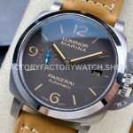 TTF Factory Panerai Luminor Marina 1950 3 Days Automatic PAM01351 44mm Titanium Leather Strap Arabic Numerals Black Dial