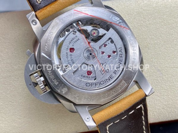 TTF Factory Panerai Luminor Marina 1950 3 Days Automatic PAM01351 44mm Titanium Leather Strap Arabic Numerals Black Dial