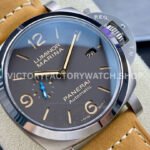 TTF Factory Panerai Luminor Marina 1950 3 Days Automatic PAM01351 44mm Titanium Leather Strap Arabic Numerals Black Dial
