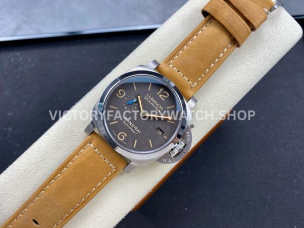 TTF Factory Panerai Luminor Marina 1950 3 Days Automatic PAM01351 44mm Titanium Leather Strap Arabic Numerals Black Dial