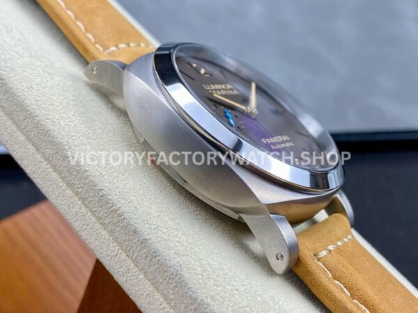 TTF Factory Panerai Luminor Marina 1950 3 Days Automatic PAM01351 44mm Titanium Leather Strap Arabic Numerals Black Dial