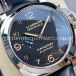 TTF Factory Panerai Luminor Marina 1950 3 Days Automatic PAM01359 44mm Steel Leather Strap Arabic Numerals Black Dial