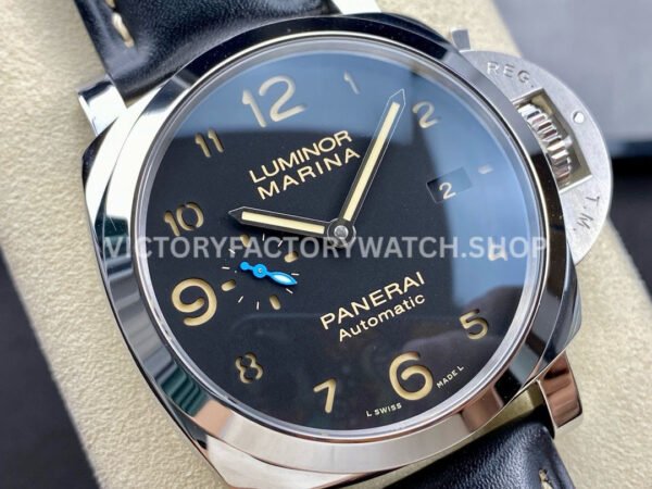 TTF Factory Panerai Luminor Marina 1950 3 Days Automatic PAM01359 44mm Steel Leather Strap Arabic Numerals Black Dial