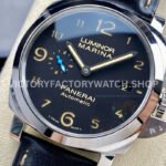 TTF Factory Panerai Luminor Marina 1950 3 Days Automatic PAM01359 44mm Steel Leather Strap Arabic Numerals Black Dial