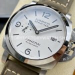 TTF Factory Panerai Luminor Marina PAM01314 44mm Steel Leather Strap Arabic Numerals White Dial