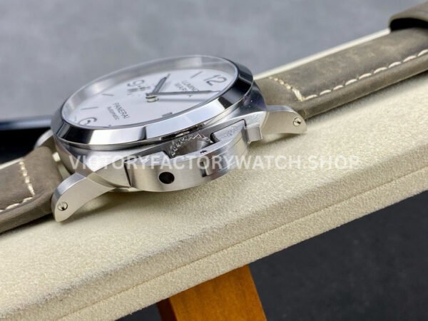 TTF Factory Panerai Luminor Marina PAM01314 44mm Steel Leather Strap Arabic Numerals White Dial