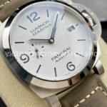 TTF Factory Panerai Luminor Marina PAM01314 44mm Steel Leather Strap Arabic Numerals White Dial
