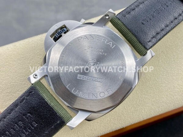 TTF Factory Panerai Luminor Marina PAM01356 44mm Steel Textile Strap Arabic Numerals Green Dial
