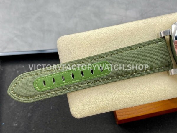TTF Factory Panerai Luminor Marina PAM01356 44mm Steel Textile Strap Arabic Numerals Green Dial