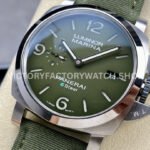 TTF Factory Panerai Luminor Marina PAM01356 44mm Steel Textile Strap Arabic Numerals Green Dial