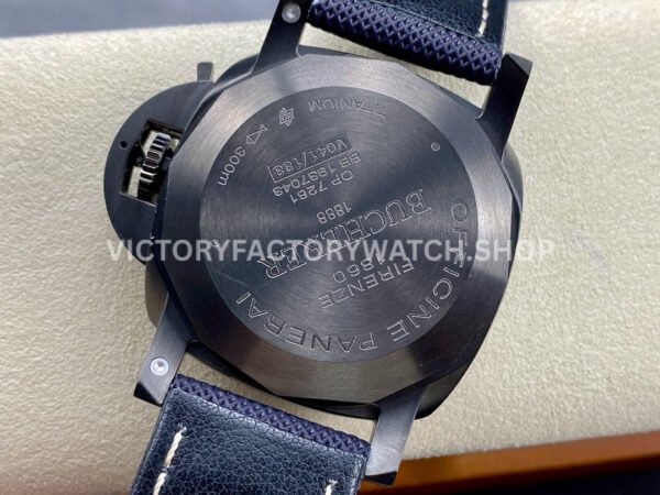 TTF Factory Panerai Luminor Marina PAM1021 44mm Titanium Textile Strap Arabic Numerals Blue Dial