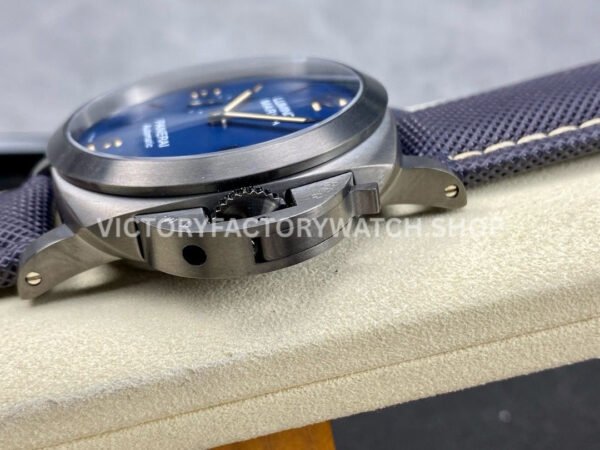 TTF Factory Panerai Luminor Marina PAM1021 44mm Titanium Textile Strap Arabic Numerals Blue Dial
