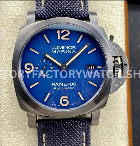 TTF PAM1021 Panerai Luminor Marina blue dial titanium