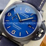 TTF Factory Panerai Luminor Marina PAM1021 44mm Titanium Textile Strap Arabic Numerals Blue Dial