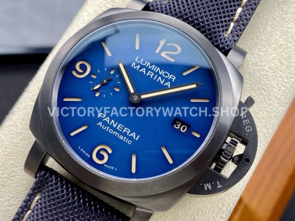 TTF Factory Panerai Luminor Marina PAM1021 44mm Titanium Textile Strap Arabic Numerals Blue Dial