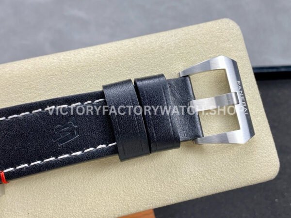 TTF Factory Panerai Luminor Marina PAM00732 44mm Steel Leather Strap Arabic Numerals Black Dial