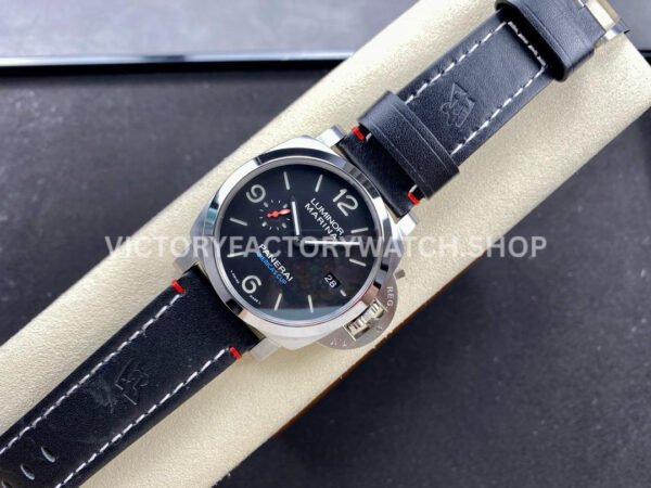 TTF Factory Panerai Luminor Marina PAM00732 44mm Steel Leather Strap Arabic Numerals Black Dial