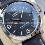 TTF Factory Panerai Luminor Marina PAM00732 44mm Steel Leather Strap Arabic Numerals Black Dial