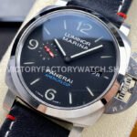 TTF Factory Panerai Luminor Marina PAM00732 44mm Steel Leather Strap Arabic Numerals Black Dial