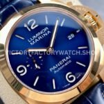 TTF Factory Panerai Luminor Marina PAM01112 Rose Gold Leather Strap Arabic Numerals Blue Dial (1) TTF Factory Panerai Luminor Marina PAM01112 44mm Rose Gold Leather Strap Arabic Numerals Blue Dial