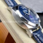 TTF Factory Panerai Luminor Marina PAM01313 44mm Steel Leather Strap Arabic Numerals Blue Dial