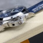 TTF Factory Panerai Luminor Marina PAM01313 44mm Steel Leather Strap Arabic Numerals Blue Dial